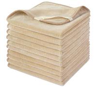 SINLAND Microfiber Facial Cloths Fast Drying Washcloth 12inch x 12inch (10pack, Cream)