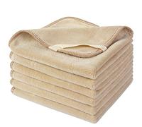 SINLAND Microfiber Facial Cloths Fast Drying Washcloth 12inch x 12inch (6pack, Cream)
