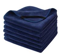 SINLAND Microfiber Facial Cloths Fast Drying Washcloth 12inch x 12inch (6pack, Navy Blue)