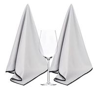 SINLAND Microfiber Glass Polishing Cloths, Grey, 20"x25", Pack of 2 | Large Size, Thick, Lint-Free, For Wine Glasses Stemware Dishes Stainless Appliances