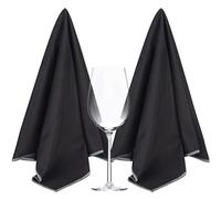 SINLAND Microfiber Glass Polishing Cloths Large Size Thick Lint -Free Drying Towels for Wine Glasses Stemware Dishes Stainless Appliances 20 Inch X 25 Inch Pack of 2 Black