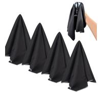 SINLAND Microfiber Glass Polishing Cloths Large Size Thick Lintless Drying Towels for Wine Glasses Stemware Dishes Stainless Appliances 20 Inch X 25 Inch Pack of 4 Black