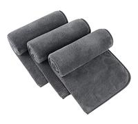 SINLAND Microfiber Hand Towels for Bathroom, 16 x 31 Inch, Super Soft and Absorbent Washcloth Decorative Face Towels for Kitchen, Spa, Yoga, Gym, Face, Hair, Dishcloth 3Pack Grey