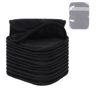 SINLAND Microfiber Makeup Remover Cloth Washcloth for Face, 12pack Black | Soft , For All Skin Types, Erase Your Face, Absorbent, Reusable