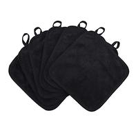 SINLAND Microfibre Makeup Remover Cloth Pack of 6 Soft Face Cleansing Cloth Absorbent Wash Cloth Washable Face Towels Black 20 cm x 20 cm