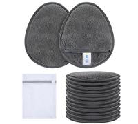 SINLAND Reusable Makeup Remover Pads For Face,Eye,Lips Microfiber Gentle Facial Cleansing Cloths for All Skin Types Friendly for Makeup Remover With Laundry Bag 5.1inchx3.93inch Grey Pack of 12