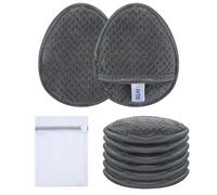 SINLAND Reusable Makeup Remover Pads For Face,Eye,Lips Microfiber Gentle Facial Cleansing Cloths for All Skin Types Friendly for Makeup Remover With Laundry Bag 5.1inchx3.93inch Dark Grey Pack of 6