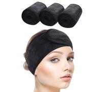 SINLAND Spa Headband for Women Ultra Soft Adjustable Makeup Hair Band with Magic Tape, Stretch Head Wrap for Bath, Shower, Facial Mask, Yoga