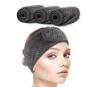 SINLAND Spa Headband for Women Ultra Soft Adjustable Makeup Hair Band with Magic Tape, Stretch Head Wrap for Bath, Shower, Facial Mask, Yoga