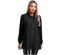 Sinleey Adult Dog Grooming Smock for Women Men Pet Cat Groomer Work Shirt Waterproof Barber Jackets Apron Black L
