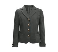 Sinleey Kids Girls Button Down Blazer Jacket School Uniform Long Sleeve Notched Collar Formal Suit with Pockets Gray 5-6 Years