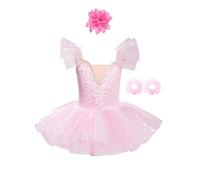 Sinleey Kids Girls Swan Lake Ballet Dance Tutu Dress Camisole Skirted Leotard Dancewear Ballerina Dancing Costume Pink 3-4 Years