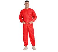 Sinleey Mens Adults One Piece Work Uniform Mechanics Overalls Anti-Static Dustproof Jumpsuit Coveralls Workwear Orange XL