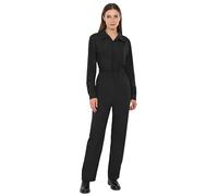 Sinleey Womens Long Sleeve Coverall Mechanic Uniform Workwear Boiler Suit Overalls Loose Fit Jumpsuit Rompers Black XL
