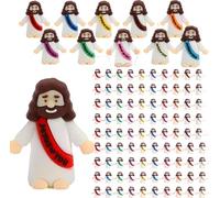 Sinlenhin 100Pcs Little Jesus Figures, Mini Jesus Figurines in Bulk, Multicolor Tiny Jesus Figures, Miniature Figurines to Hide and Seek Religious Gifts for Easter Egg Stuffers with Gift Bag