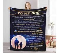 Sinlley to My Dad Blanket from Daughter Son Father's Day Birthday Gift for Daddy Husband He Soft Flannel Positive Encourage & Love Throw Blankets for Sofa, 50x40 Inch