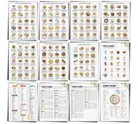Sinload 12 Pcs Low Carb Food List Chart Posters Low Carb Meal Plan Grocery Health Food Diet Plan Beverages Snack Ideas for Kitchen