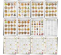 Sinload 12 Pcs Mediterranean Diet Food List Poster Diet Meal Plan Grocery Shopping List Health Food Guide for Kitchen Wall Decor