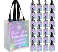 Sinload 12pcs Iridescent Holographic Gift Bags, Bachelor Party Supplies Bachelorette Bridal Shower Bag Reusable with Handles for Bridal Party Favors, Wedding Welcome Favors