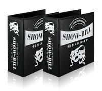 Sinload 2 Pack Bill Folder with Sleeves for Broadway and Theatre, 3 Ring Theatre Program Holder with 40 Sheet Protectors, PU Leather Bill Folders, Holder