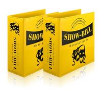 Sinload 2 Set Show Bill Binder with Sleeves for Broadway and Theatre 3 Ring Theater Program Holder with 40 Sheet Protectors PU Leather Playbill Binders Broadway Playbill Holder (Yellow)