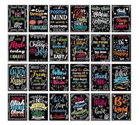 Sinload 24 Pcs Positive Coloring Book for Kids Adult Bulk, Back to School Gifts Motivational Classroom DIY Book for Drawing with Black Motivational Words for Stress Relief Party Favors
