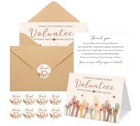 Sinload 25 Sets Volunteer Thank You Cards with Envelopes and Stickers Appreciation Gifts Bulk You Are Greatly Appreciated Cards for Volunteers Social Workers Church Ministry Charity Supplies