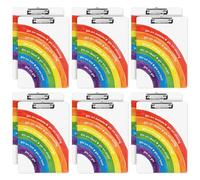 Sinload 36 Pcs Inspirational Back to School Gifts for Students Teachers Cute Plastic Colored Clipboard Bulk A4 Letter Size with Low Profile Clip for Classroom School Office Supplies (Rainbow Pattern)