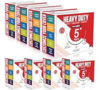 Sinload 8 Pcs 3 Ring Binder 5 Inch Capacity D Ring Binders with Pockets Large 8.5" x 11" Presentation Folder View Binder with Clear Cover for Documents, Files, Projects, White