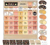Sinload Classroom Calendar Pocket Chart Set Calendar Bulletin Board Set Seasons Festival Weather Pocket Chart for Classroom Decoration Back to School Supplies(We Belong,Wood Color)
