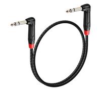 SinLoon 1/4 Inch 6.35mm TRS Instrument Cable 90 Degree 0.5M/1.6Ft | 6.35mm TRS Stereo Male to Male Cable with Gold Plated Connecters for Electric Guitar,Speaker,Mixer,Bass,Amplifier