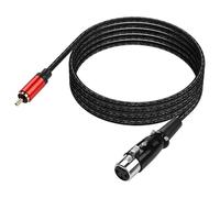 SinLoon 2M XLR Female to RCA Male Audio Cable 3-Pin Balanced to Unbalanced Adapter Cable, Gold-Plated Connector, Soft Leather-Textured Jacket for Mixer, Amplifier, Speaker, Audio Interface