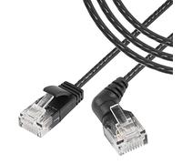 SinLoon 360° Rotation CAT6A Ethernet Cable,Straight to Right Angle High Speed 10Gbps 500Mhz Network Cord, UTP Shielded Twisted Pair for PC,Router,Modem(1.5M/4.9FT)