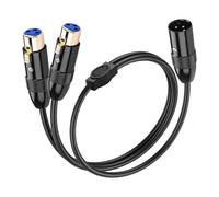 SinLoon 3Pin XLR Splitter Cable XLR 1 Male to 2 Female Balanced Audio Cable for Home Studio Recorder Amplifier Mixing Desk Speaker Professional Recording Live Stage (1 male and 2 female)