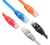 SinLoon 5 Color Combo Cat6 Ethernet Patch Cable 0.2m/8in - 10Gbps Snagless, 24AWG Bare Copper for Router, Switch, Home Office & Gaming (Black, Blue, Red, Orange, Gray)