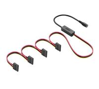 SinLoon DC5525 to SATA IDE Hard Drive Power Supply Cable DC 5.5x2.5mm Female to SATA Female Extension Cable with Step-Down Voltage Regulator (1 to 4)