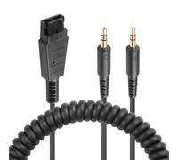 SinLoon Gold-Plated Headset QD to 3.5mm Quick Disconnect Cable Double 3.5mm Plug Into Sound Card On PC Computer Gold Plated Headset Cable Headset Accessory Plug Into Computer Cable-10FT