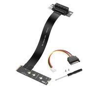SinLoon M.2 M-Key PCI-E4.0 2280 NGFF to 90 Degree PCIe X4 Extender Cable M2 to PCI-E 4X Female Riser Cable for M2 2230 (M.2 90 Degree Right)