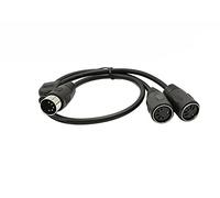 SinLoon MIDI 5-Pin Splitter Y Cable - Din Male to Dual Female Audio Adapter Extension for Keyboard, Electric Piano, Synthesizer, Guitar (D5P M-2F 0.5M)