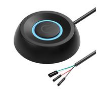 SinLoon PC Power on Button Desktop Computer Power Switch External Remote Start 5.9 FT Computer Motherboard PC Power Switch Extension Cord with LED Light (black)