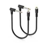 SinLoon RCA to 6.35mm Mono Audio Cable 2 Pack 0.3m Nickel Plated PVC Jacket RCA to 1/4 mono audio cable for Guitar Amp PA System (R F to 6.35)