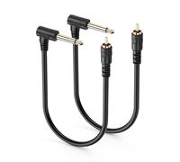 SinLoon RCA to 6.35mm Mono Audio Cable 2 Pack 0.3m Nickel Plated PVC Jacket RCA to 1/4 mono audio cable for Guitar Amp PA System (R M to 6.35)