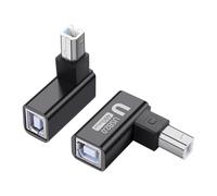 SinLoon USB 2.0 Type B Printer Adapter 90 Degree Type-B Male to Female Converter MIDI Extender USB 2.0 Connector for Printer, Scanner,Mixer, 2Pcs (Black) (U)