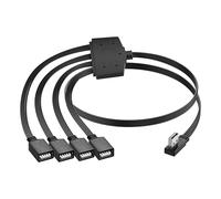 SinLoon USB A Splitter Cable, USB A Male to 4 Female USB 2.0 Extension Cord with Multi-Port Charging & Data Sync, OTG Supported, 480Mbps Transfer, Durable PVC Cable for Laptop/PC/Phone (Black) (R)