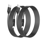 SinLoon USB to DC 5.5x2.5mm Power Cord 5V/12V 3A 10FT, 2Pcs 5.5mm Barrel Jack Charging Cable for Laptops/Security Systems/LED Strips/Routers