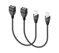 SinLoon USB to RJ45 Ethernet Cable 2 Pcs USB Female to RJ45 8P4C Ethernet Male Extension Cable for Router,ADSL Modem,Camera etc