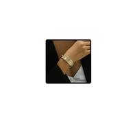SINLOV Multi Layered Crystal Bracelet Gold Statement Opening Bangle Hand Bracelet Jewelry for Women and Girls