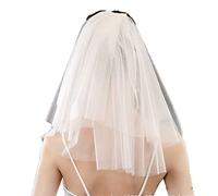 SINLOV Wedding Veils 2-Tier Veil Women’s Wedding Veil Bridal Tulle Veil Shouder Length Short Veil with Clip Hair Accessories for Brides (Ivory), One Size