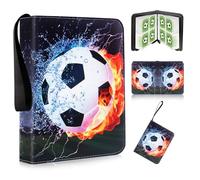 Sinmaklin Football Card Binder for 400 Cards, 4 Pocket Trading Card Binder with Zipper, 50 Double-Sided Pages Football Card Holder, Removable Card Collection Folder, Waterproof Trading Card Album C
