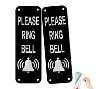 SINMAO Door Number Plaques For Wall-Please Ring Bell,Brushed Metal Aluminium Signage,50mm×150mm Small Ring Stickers